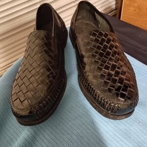 Deer Stags Black Woven Slip-On Loafers